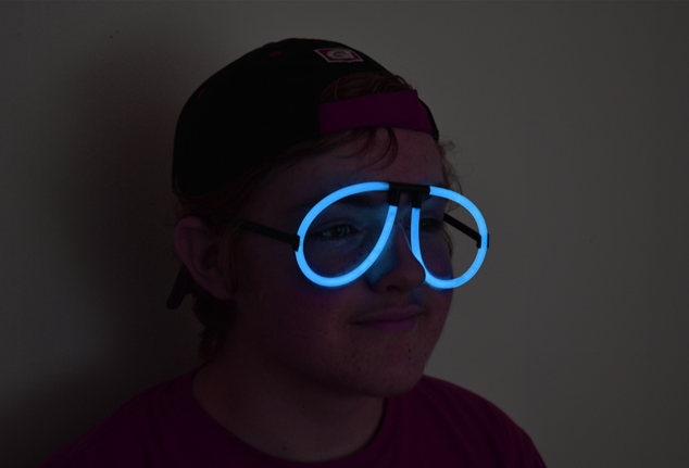 Karanlıkta Parlayan Fosforlu Glow Gözlük Fosforlu Gözlük Mavi Renk