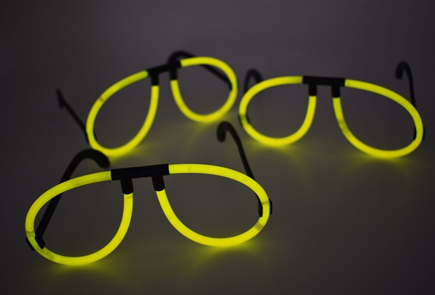 Karanlıkta Parlayan Fosforlu Glow Gözlük Fosforlu Gözlük Sarı Renk