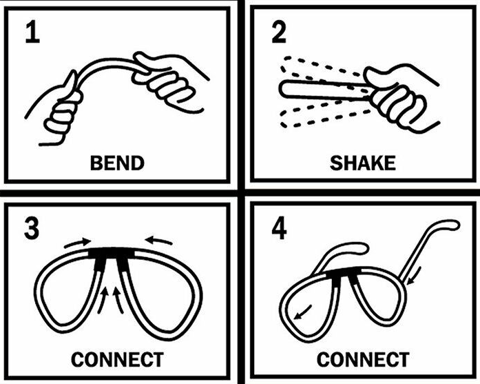 Karanlıkta Parlayan Fosforlu Glow Gözlük Fosforlu Gözlük Turuncu Renk