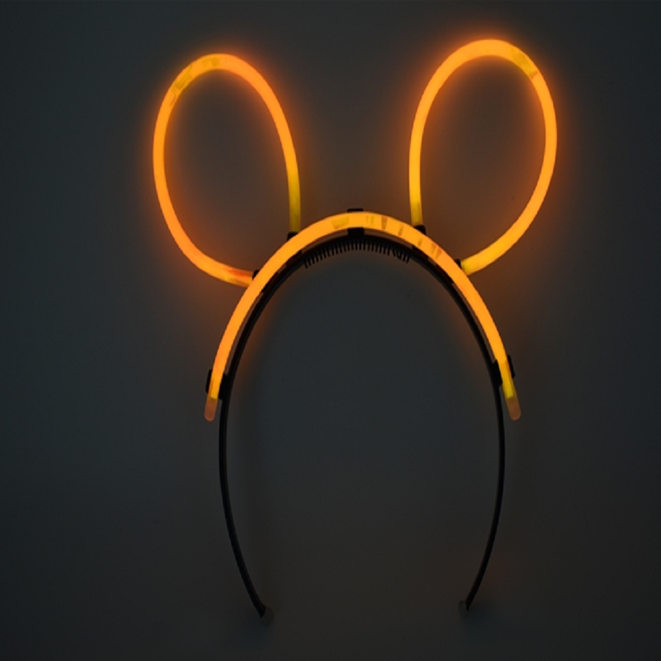 Karanlıkta Parlayan Fosforlu Glow Taç Tavşan Kulağı Tacı Turuncu Renk