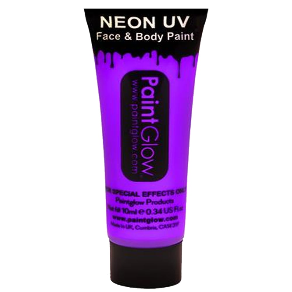 Karanlıkta Parlayan Fosforlu Neonlu Glow Parti Yüz Boyası Vücut Kremi Mor Renk