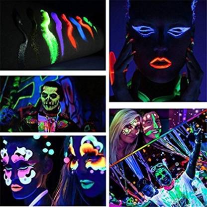 Karanlıkta Parlayan Fosforlu Neonlu Glow Parti Yüz Boyası Vücut Kremi Yeşil Renk