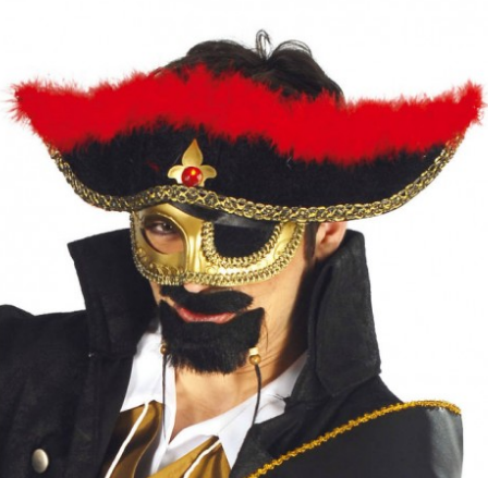 Karayip Korsanları Tüylü Korsan Maskesi