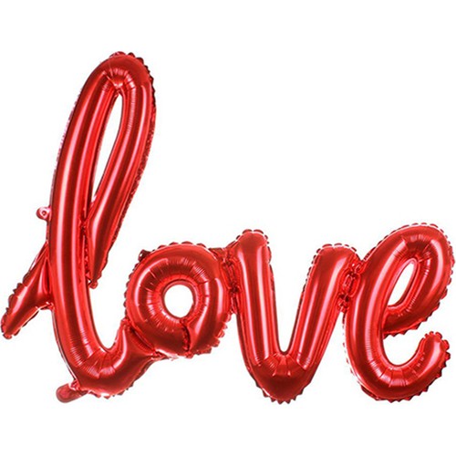 Kırmızı Renk Büyük Boy Love Yazılı Folyo Balon 108 cm