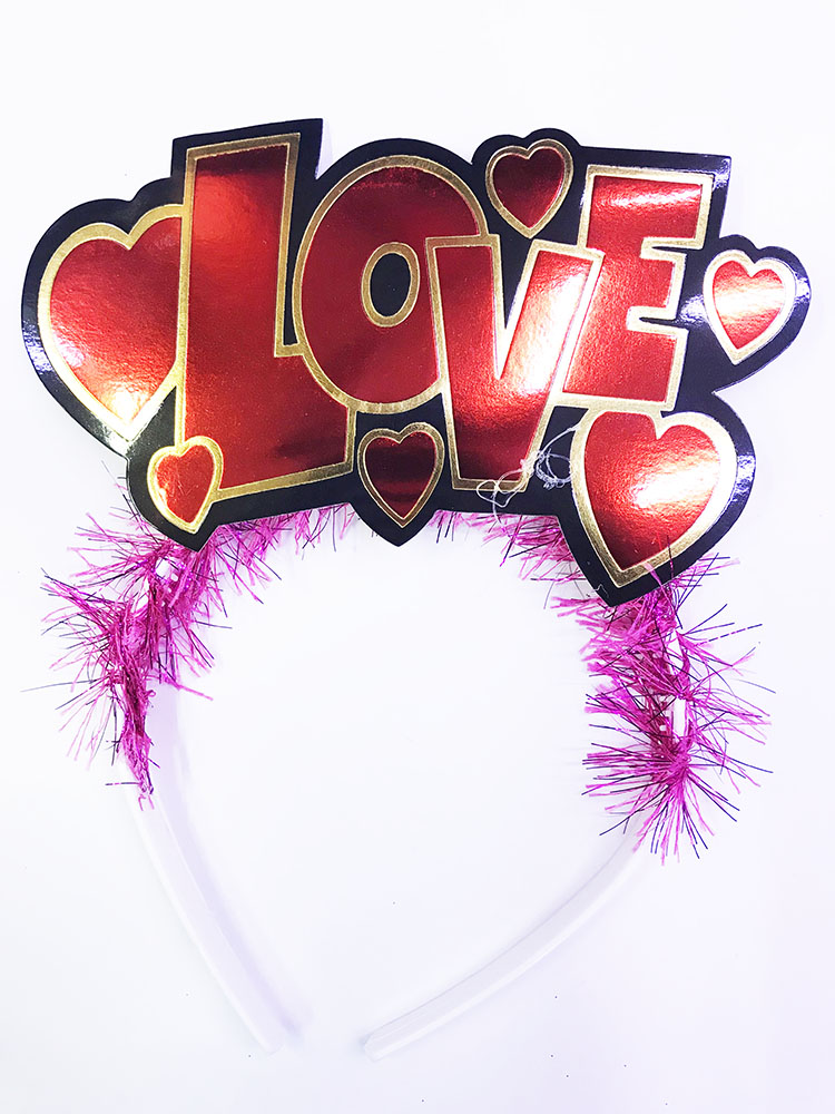 Kırmızı Renk Love Yazılı Parti Tacı 