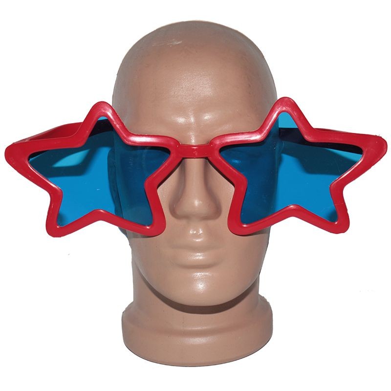 Kırmızı Renk Mega Boy Megastar Yıldız Şekilli Parti Gözlüğü