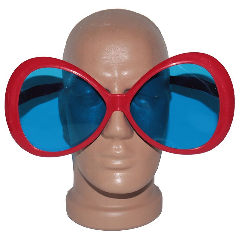 Kırmızı Renk Mega Boy Oval Yuvarlak Parti Gözlüğü