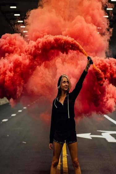 Kırmızı Renk Sis Bombası Kırmızı Duman 1 Adet