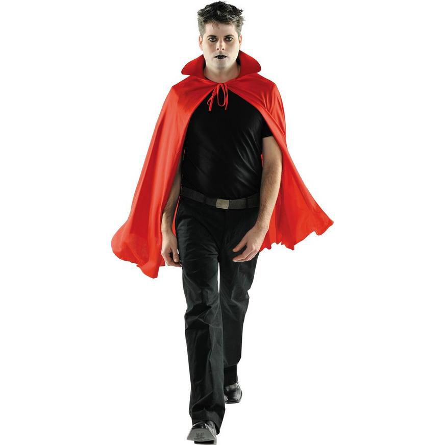 Kırmızı Renk Yakalı Halloween Pelerin 90 cm