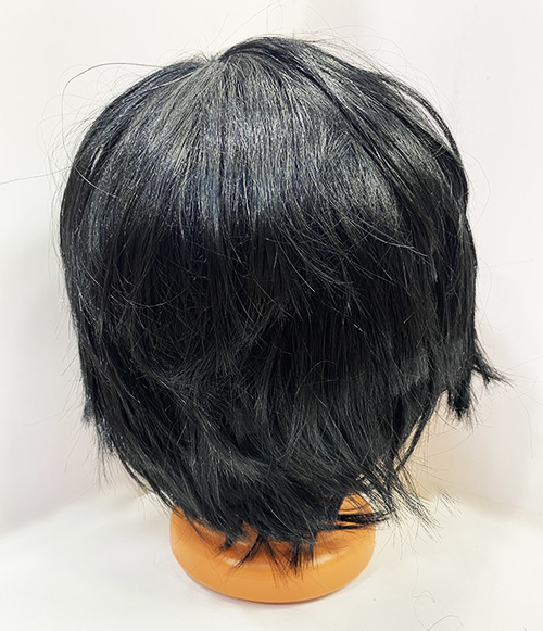 Kısa Model Düz Kesim İçi Astarlı Erkek Peruğu Siyah Renk