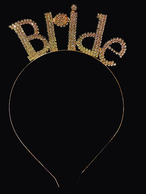 Kristal Taşlı Bride Tacı Rose Gold Renk 18x13 cm