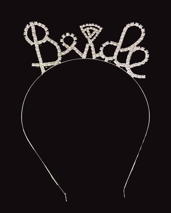 Kristal Taşlı Gümüş Renk Alyanslı Bride Tacı 12x17 cm