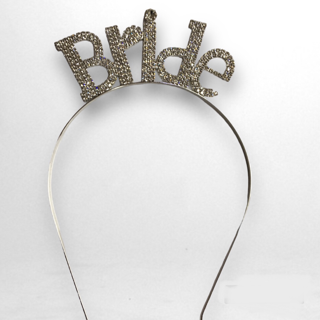 Kristal Taşlı Gümüş Renk Bride Tacı Gelin Tacı