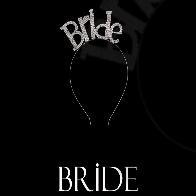 Kristal Taşlı Gümüş Renk Bride Tacı Gelin Tacı