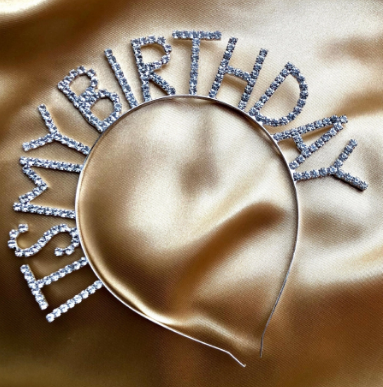 Kristal Taşlı İts My Birthday Doğum Günü Tacı Gümüş 16x17 cm