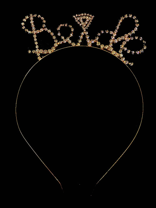 Kristal Taşlı Rose Gold Renk Alyanslı Bride Tacı 12x17 cm