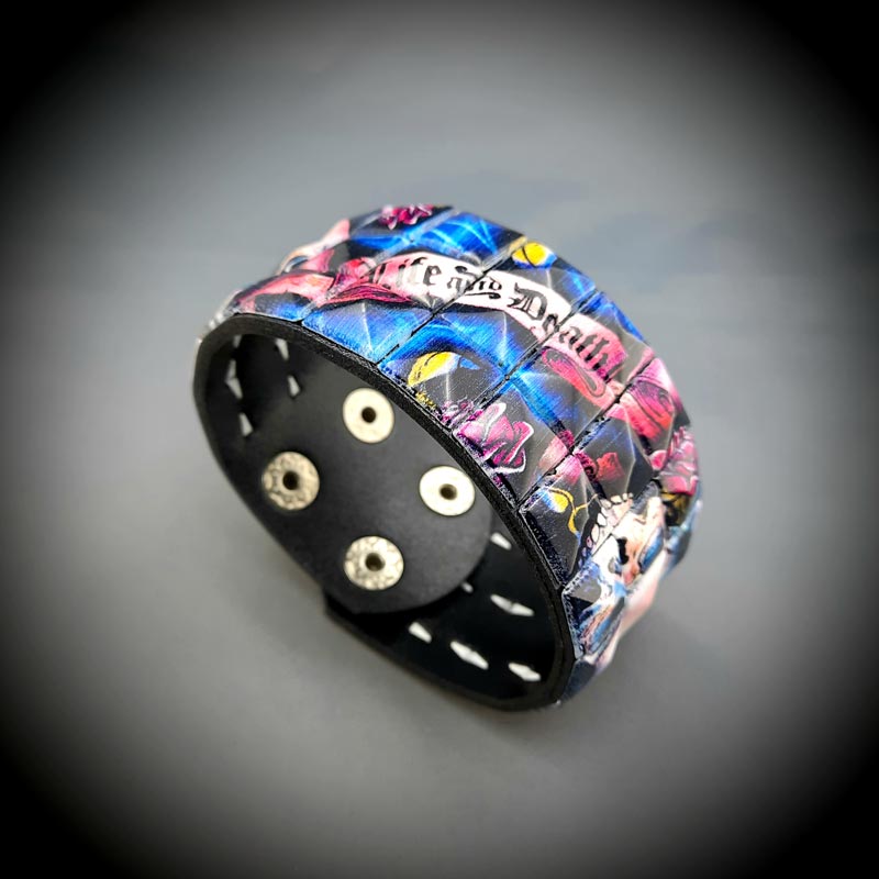 Kuru Kafa Zımbalı Gothic Bileklik Piramit Spike Punk Bilekliği Model 5