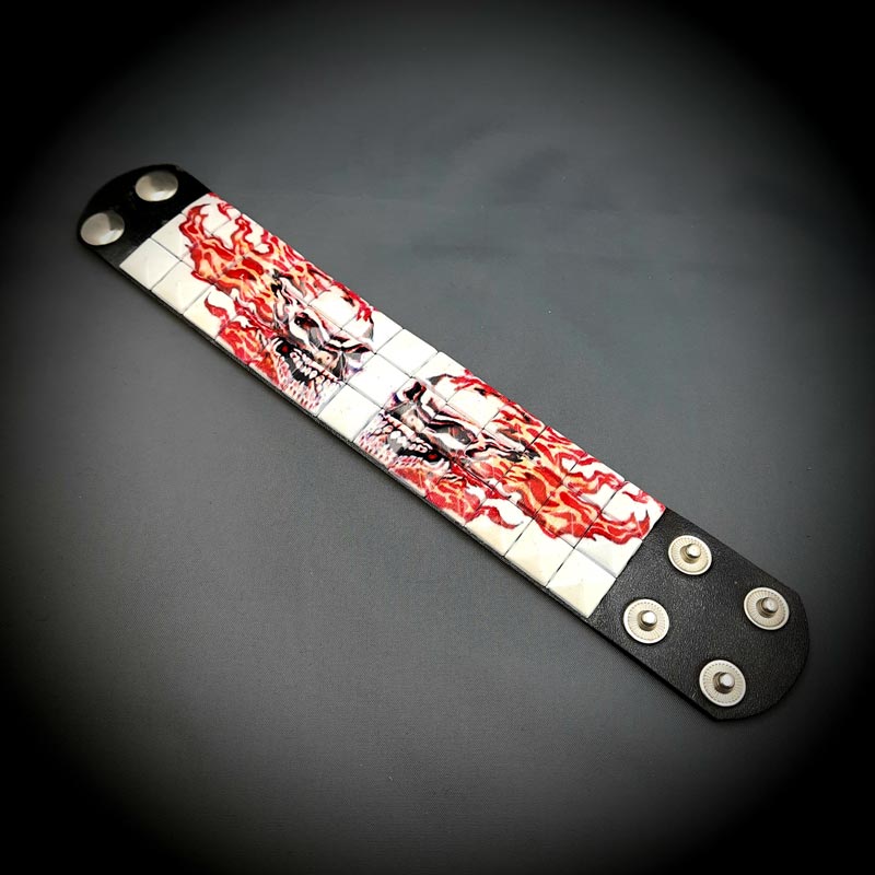 Kuru Kafa Zımbalı Gothic Bileklik Piramit Spike Punk Bilekliği Model 6