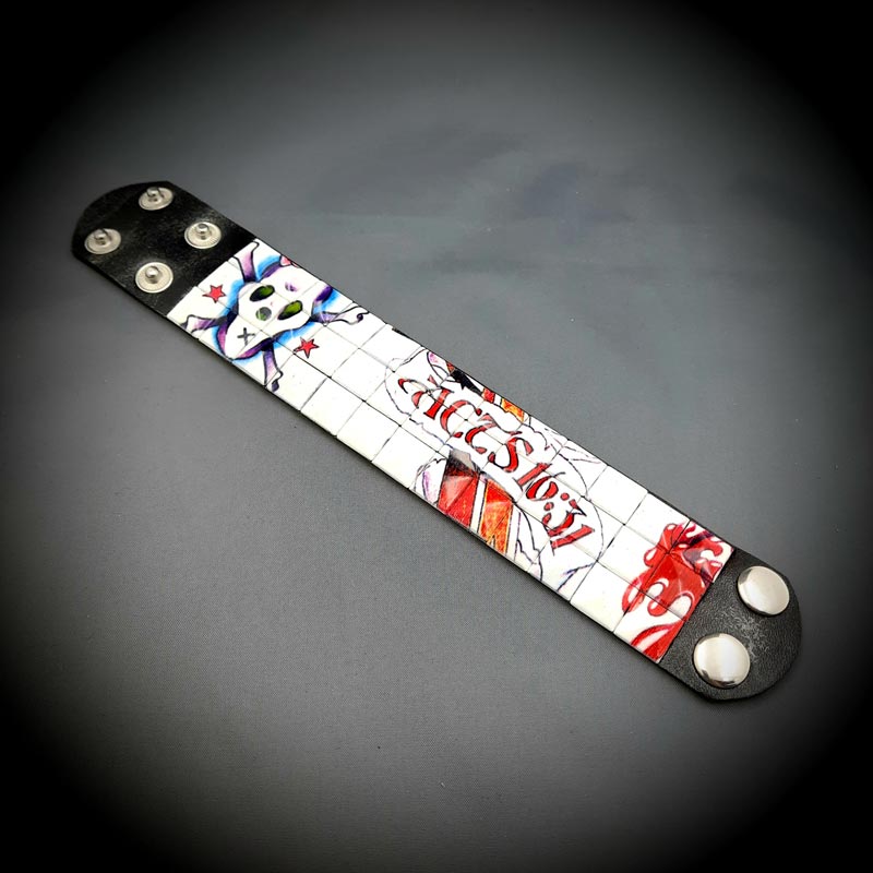 Kuru Kafa Zımbalı Gothic Bileklik Piramit Spike Punk Bilekliği Model 1