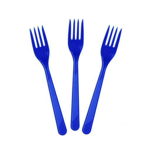 Lacivert Renk Lüks Plastik Çatal 25 Adet