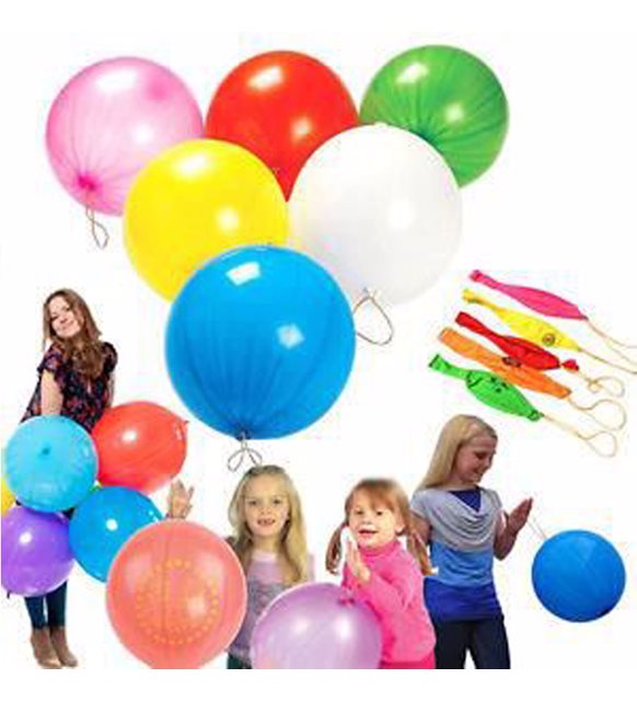 Lastikli Basket Balon Punch Balon Karışık Renk 5 Adet