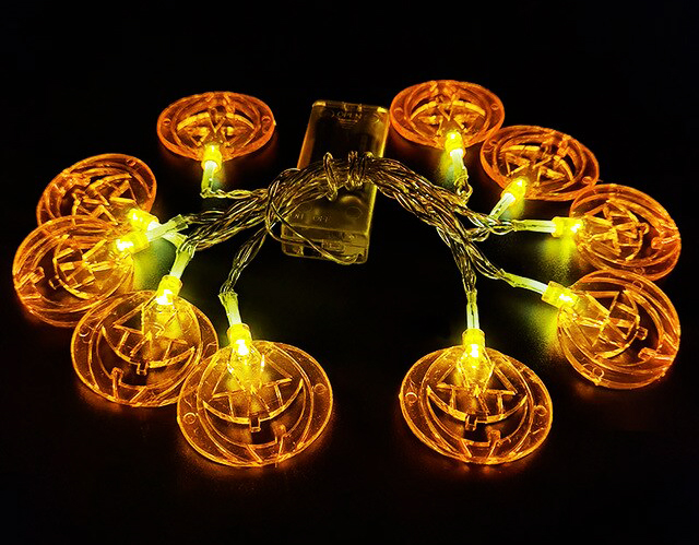 Led Işıklı 10 lu Kabak Şekilli Parti Süsleme 2 Metre