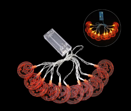 Led Işıklı 10 lu Kabak Şekilli Parti Süsleme 2 Metre