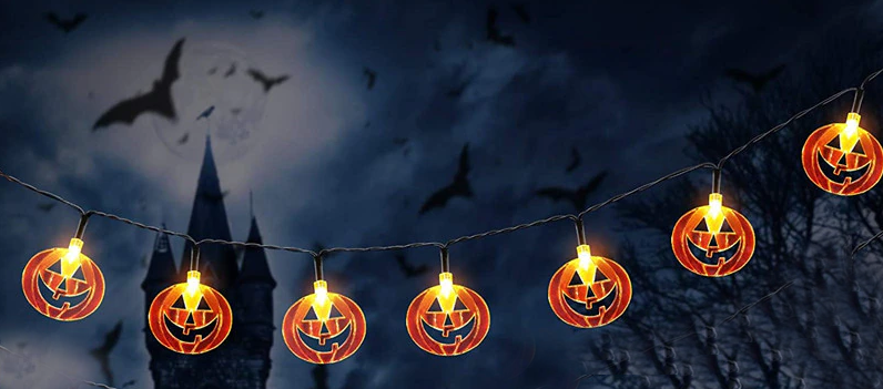 Led Işıklı 10 lu Kabak Şekilli Parti Süsleme 2 Metre