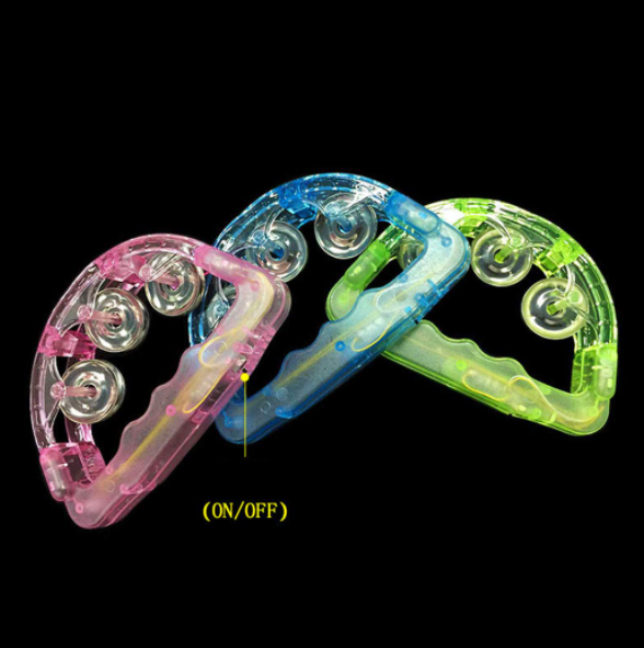 Led Işıklı Pilli Rengarenk Yanıp Sönen Lüks Eğlence Tefi Beyaz Renk