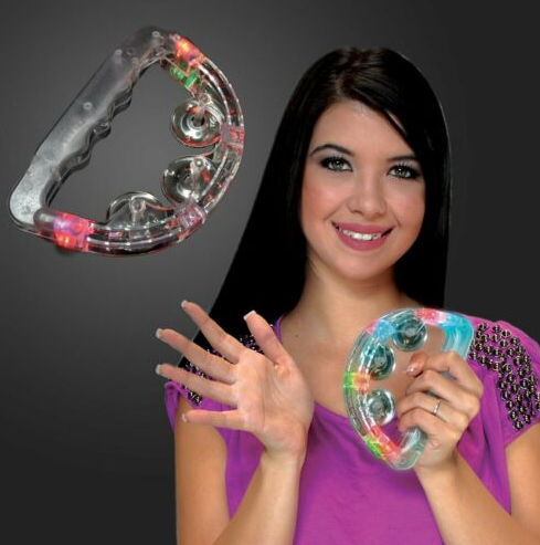 Led Işıklı Pilli Rengarenk Yanıp Sönen Lüks Eğlence Tefi Beyaz Renk