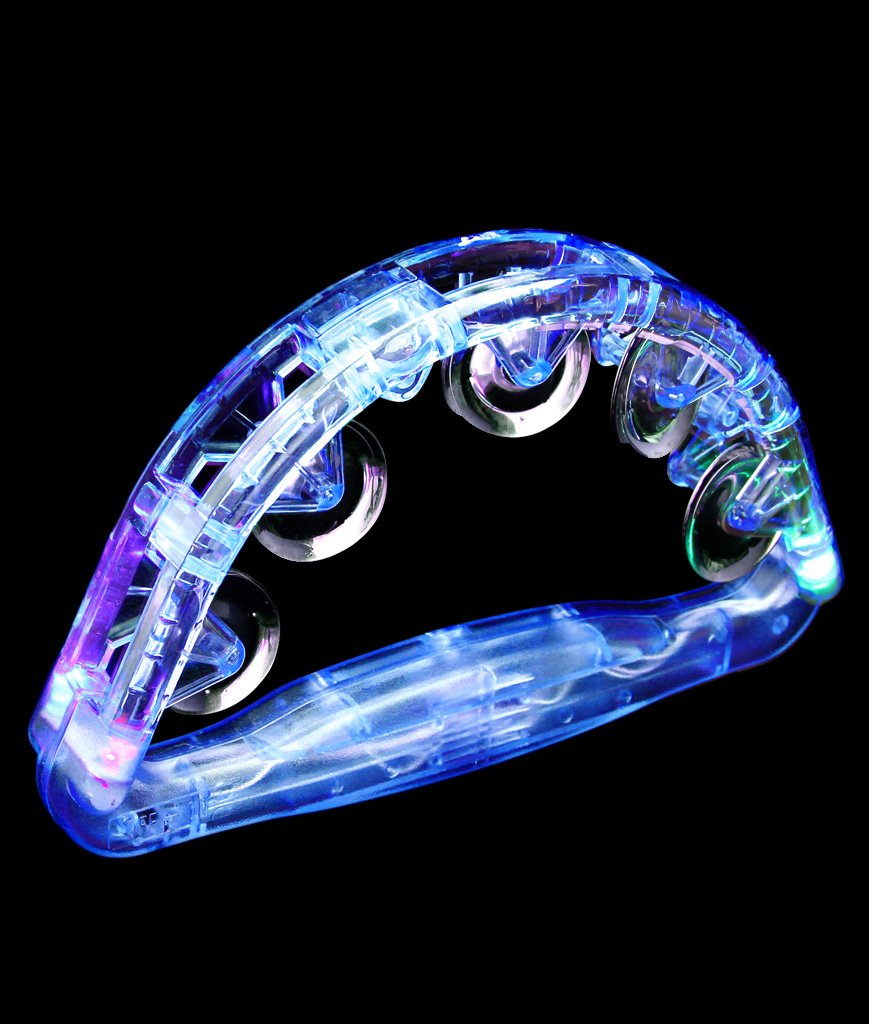 Led Işıklı Pilli Rengarenk Yanıp Sönen Lüks Eğlence Tefi Mavi Renk