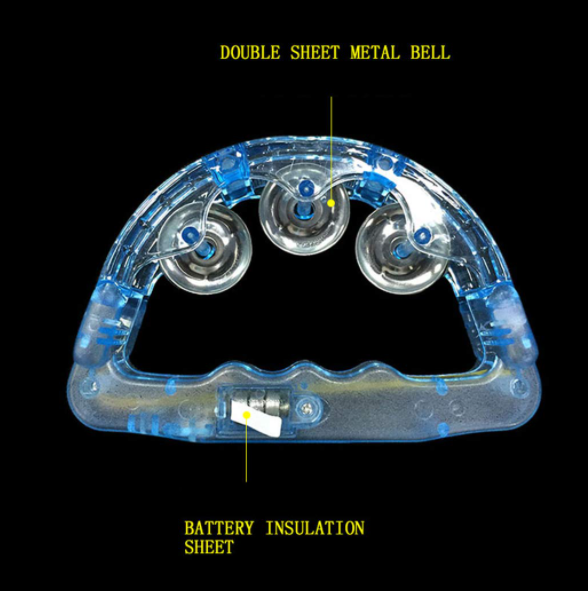 Led Işıklı Pilli Rengarenk Yanıp Sönen Lüks Eğlence Tefi Mavi Renk