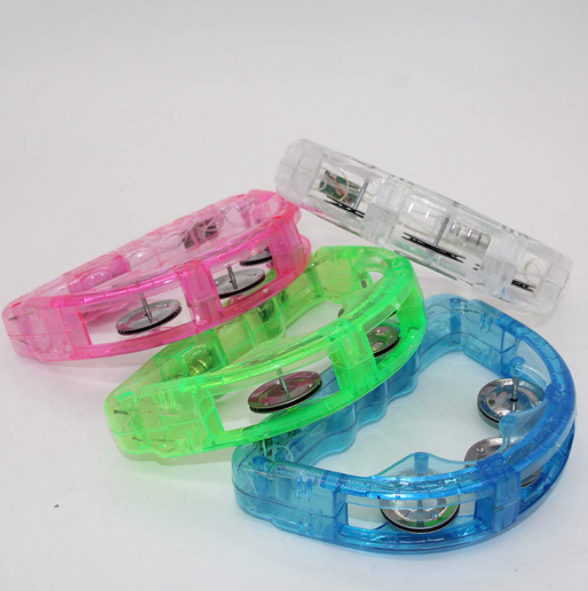 Led Işıklı Pilli Yanıp Sönen Lüks Eğlence Tefi Yeşil Renk