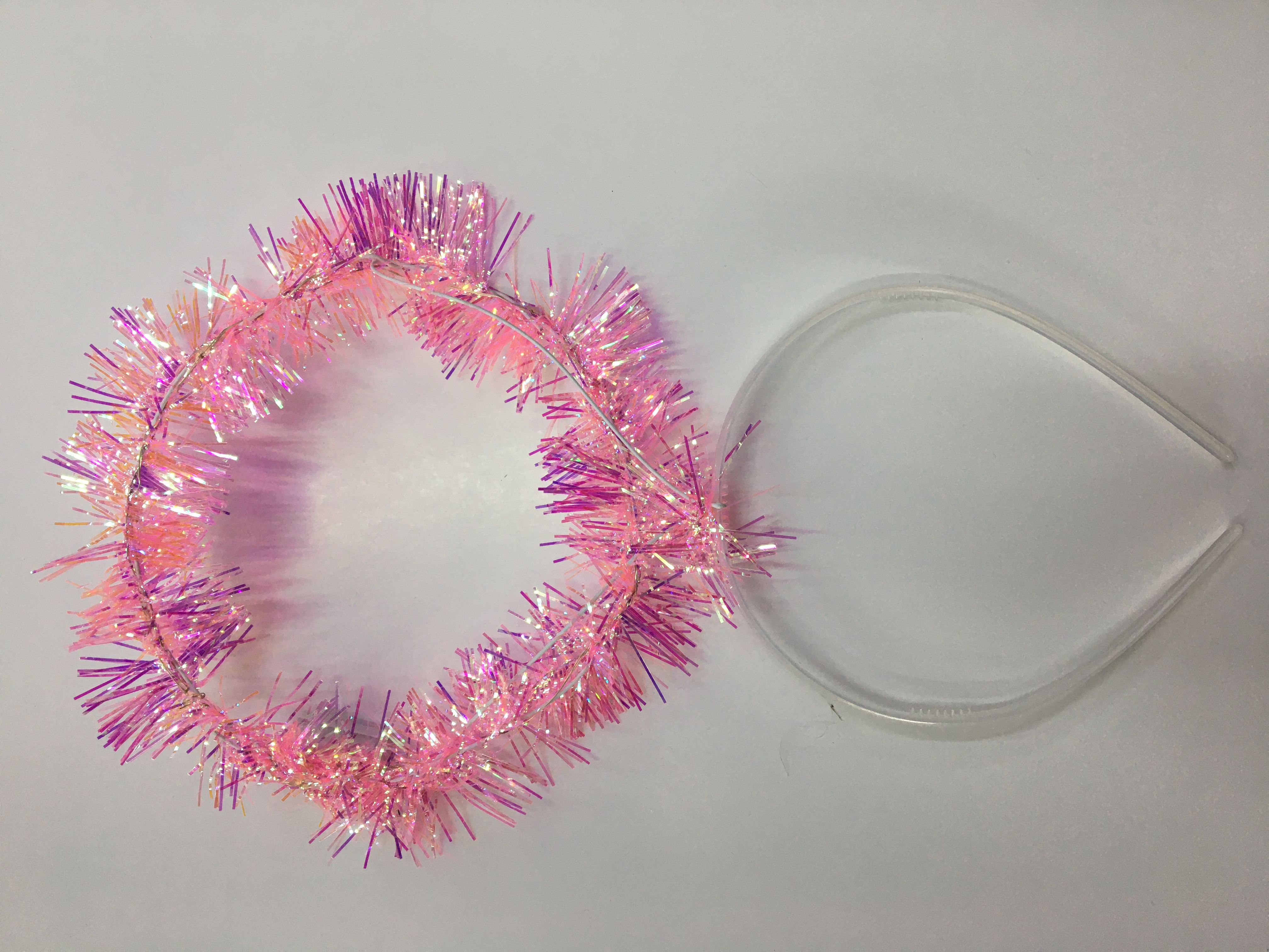 Led Işıklı Yanar Söner 3 Fonksiyonlu Melek Hare Taç Pembe Renk