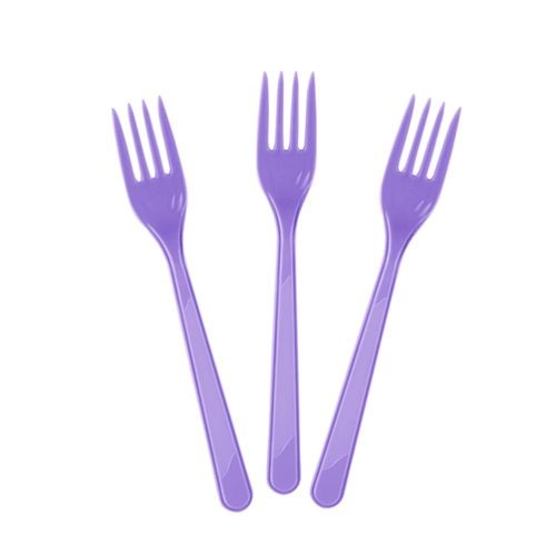 Lila Renk Lüks Plastik Çatal 25 Adet