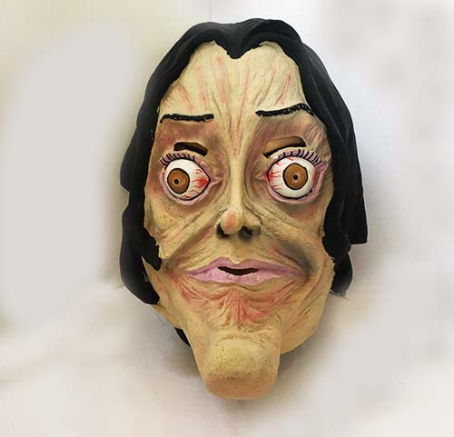 Makyajlı Yaşlı Teyze Lateks Maske Cadı Et Maskesi