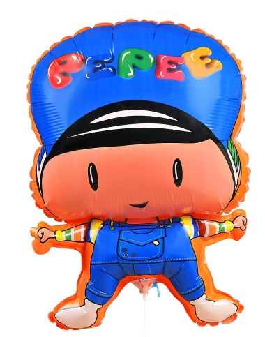 Mavi Elbiseli Pepee Şekilli Uçan Folyo Balon 80 cm