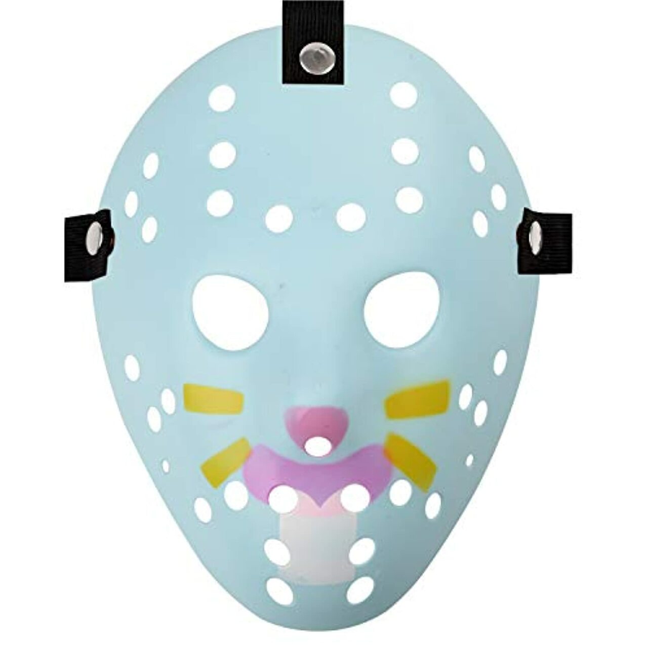 Mavi Renk Kırmızı Çizgili Tam Yüz Hokey Jason Maskesi Hannibal Maskesi