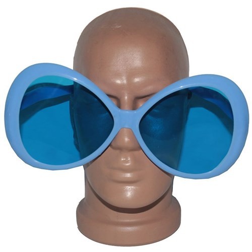 Mavi Renk Mega Boy Oval Yuvarlak Parti Gözlüğü