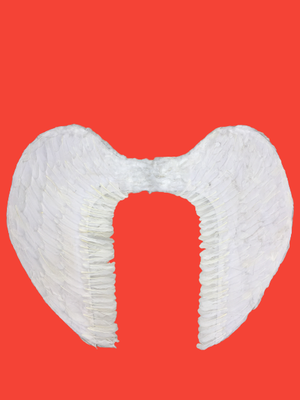 Mega Boy Beyaz Tüylü Melek Kanadı 100x85 cm