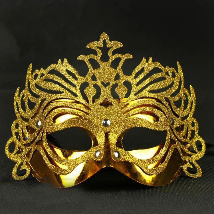 Metalik Altın Gold Renk Masquerade Kelebek Simli Parti Maskesi 23x14 cm