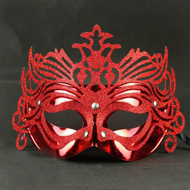 Metalik Kırmızı Renk Masquerade Kelebek Simli Parti Maskesi 23x14 cm