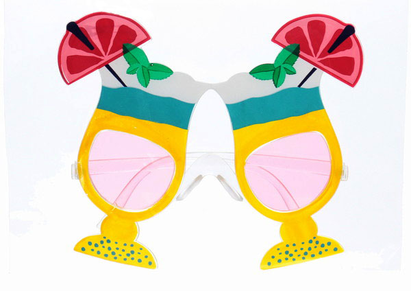 Meyve Kokteyl Temalı Sarı Parti Gözlüğü 15X12 cm