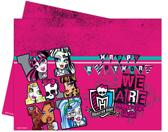 Monster High Temalı Plastik Masa Örtüsü 120x180 cm