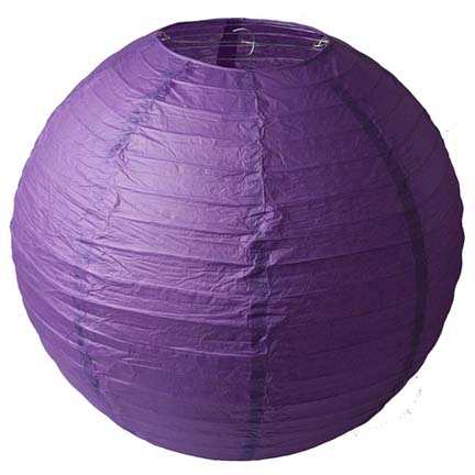 Mor Renk Kağıt Süs Japon Fener Dekorasyon Asma Süs 25 Cm