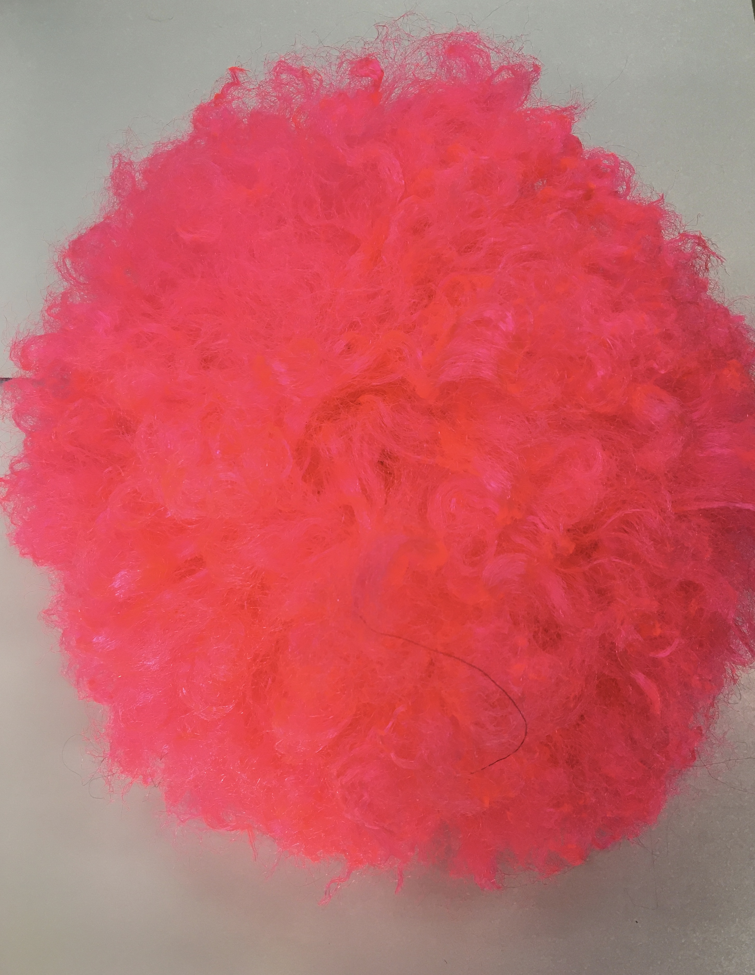 Neon Pembe Renk Kıvırcık Mega Boy Afro Bonus Peruk