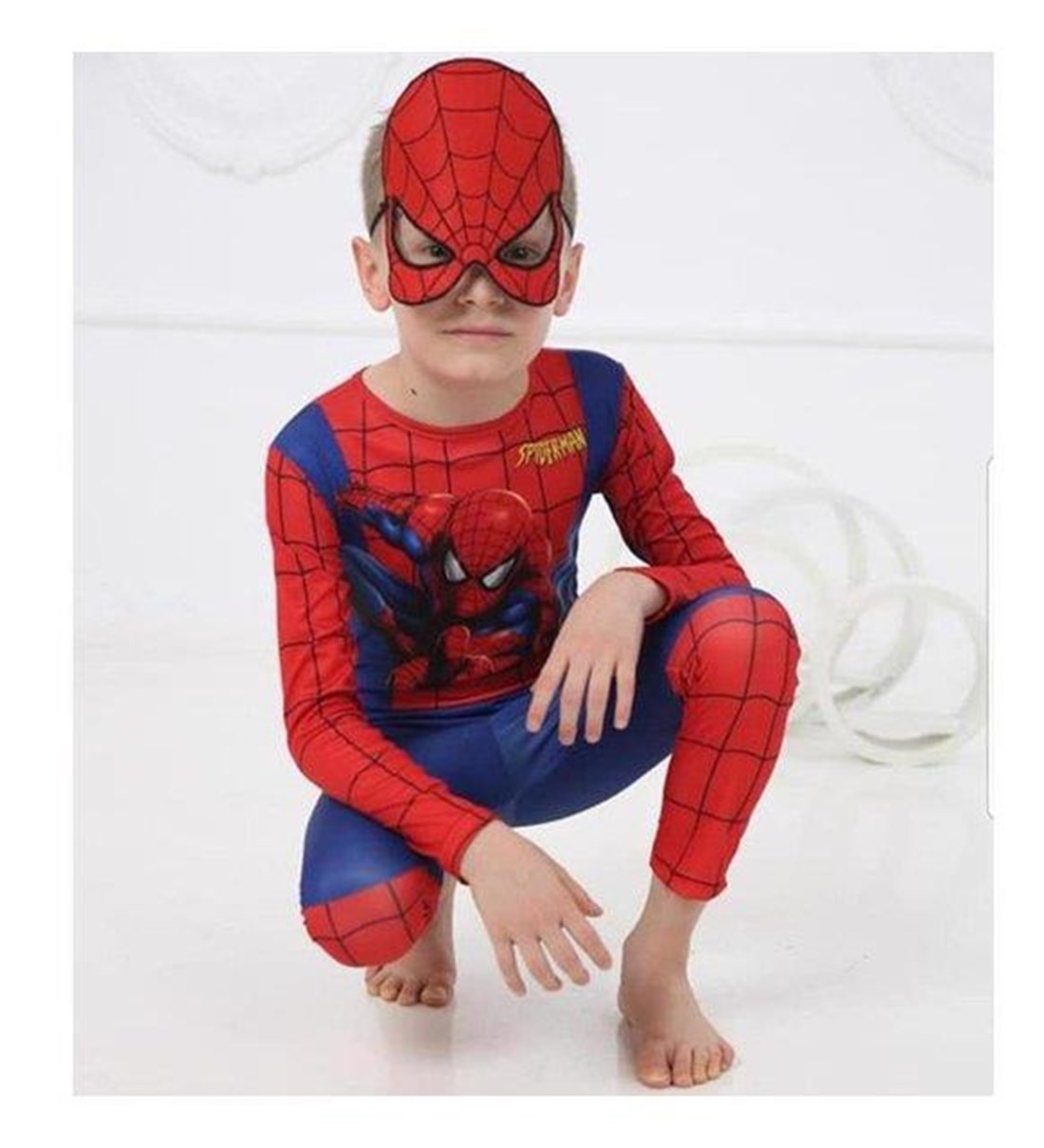 Örümcek Adam Kostümü Maskeli - Çocuk Spiderman Kostümü 11-12 Yaş