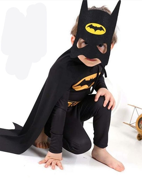 Pelerinli Çocuk Batman Kostümü - Maskeli Batman Kostüm