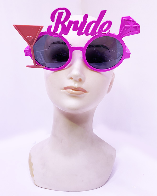 Pembe Renk Bride Bekarlığa Veda Partisi Gözlüğü 8x16 cm