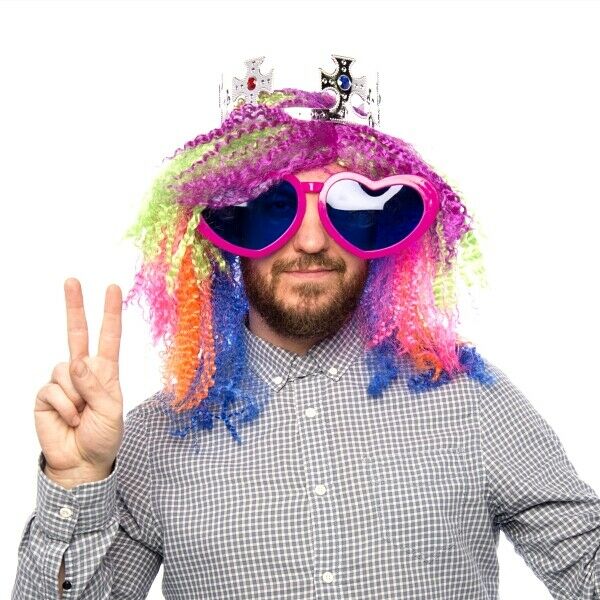 Pembe Renk Mega Boy Jumbo Kalp Şekilli Parti Gözlüğü